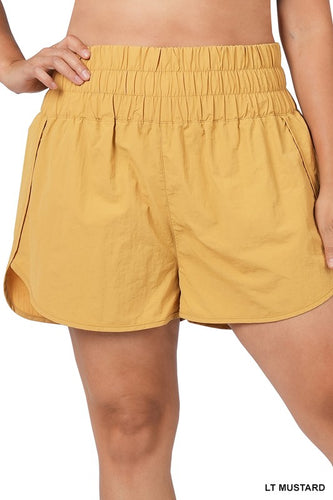 Windbreaker Smocked Waistband Running Shorts