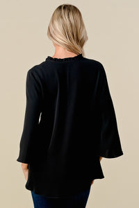 V Neck Black Top