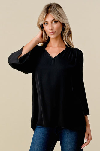 V Neck Black Top