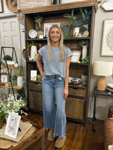 Load image into Gallery viewer, Slate Blue Extended Shoulder Top