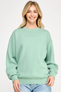 Fleece Relaxed Fit Oversized Sweatshirt