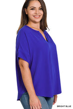 Load image into Gallery viewer, Split Neck Short Sleeve Top