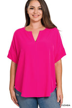 Load image into Gallery viewer, Split Neck Short Sleeve Top