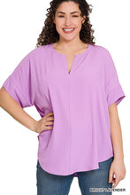 Load image into Gallery viewer, Split Neck Short Sleeve Top