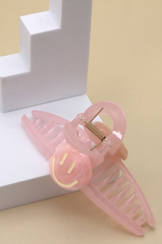 Large Acrylic Smiley Hair Claw Clip