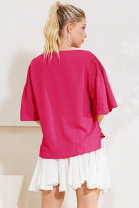 Textured Woven Drop Shoulder