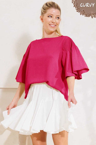 Textured Woven Drop Shoulder