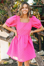 Load image into Gallery viewer, Mosaic Textured Short Puff Dress