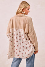 Load image into Gallery viewer, Floral Print And Stripes Mix And Match Top
