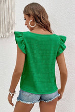 Load image into Gallery viewer, Green Square Collar Ruffle Tank