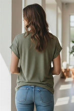 Load image into Gallery viewer, Olive V-neck Short Sleeve Top