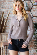 Load image into Gallery viewer, Long Sleeve V-Neck Button