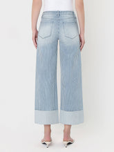Load image into Gallery viewer, Vervet High Rise Cuffed Striped Crop Wide