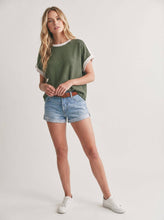 Load image into Gallery viewer, Olive &amp; Cream Color Block Top
