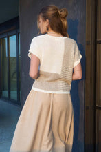 Load image into Gallery viewer, Taupe Colorblock Short Sleeve Sweater