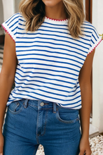 Load image into Gallery viewer, Blue Stripe w/Pink Contrast