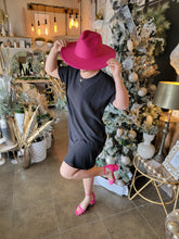 Load image into Gallery viewer, Black Faux Button Dress
