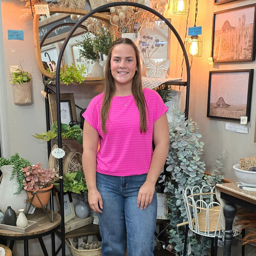 Fuchsia Boat Neck Top