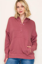 Load image into Gallery viewer, Marsala Half Snap Hoodie