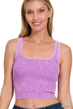 Load image into Gallery viewer, 2 Way Neckline Washed Ribbed Seamless Tank
