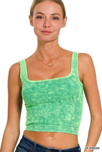 Load image into Gallery viewer, 2 Way Neckline Washed Ribbed Seamless Tank