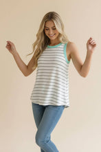 Load image into Gallery viewer, Round Neck Color Block Multi Stripe Tank