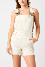 Load image into Gallery viewer, High Waist Garment Dyed Destroy Overall Shorts