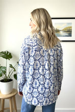 Load image into Gallery viewer, Royal Blue Seaside Print Relaxed Fit Button Down