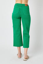 Load image into Gallery viewer, Kelly Green Judy Blue Tummy Control Crop Wide Jean
