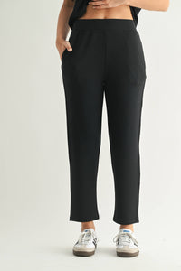 Black Laguna Soft Drape Cropped Pant