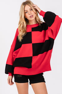 Red & Black Checkered Sweater
