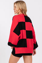 Load image into Gallery viewer, Red &amp; Black Checkered Sweater