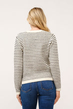 Load image into Gallery viewer, Black &amp; Ivory V-Neck Button Up Cardigan