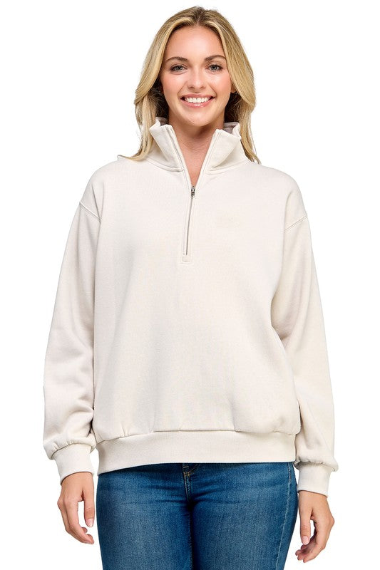 Half Zip Mock Neck Collar