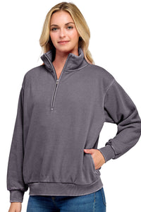 Half Zip Mock Neck Collar