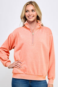Half Zip Mock Neck Collar