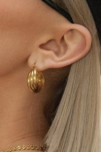 18k Stainless Steel Tarnish Free Huggie Hoops
