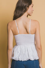 Load image into Gallery viewer, White Bubble Hem Tank