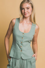Load image into Gallery viewer, Mint Linen Vest