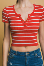 Load image into Gallery viewer, Red Stripe Crop Top