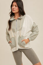 Load image into Gallery viewer, Stripe Mix Half Zip French Terry Sweatshirt