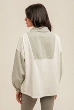 Load image into Gallery viewer, Stripe Mix Half Zip French Terry Sweatshirt