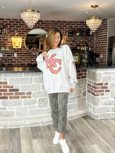 Checkered KC Football Sweatshirt