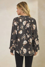 Load image into Gallery viewer, Grey Floral Urban Ribbed Top