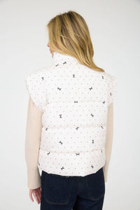Polka Dot Bow Puffer Vest