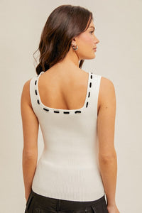 Black & White Bow Detailed Tank