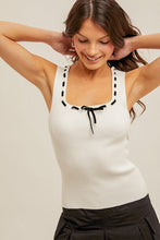 Load image into Gallery viewer, Black &amp; White Bow Detailed Tank