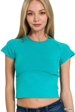 Load image into Gallery viewer, Exposed Seam Fitted Cropped Tee