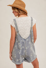 Load image into Gallery viewer, Flower Motif Denim Shortall