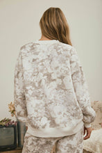Load image into Gallery viewer, Grey Floral Boxy Crew Sweatshirt